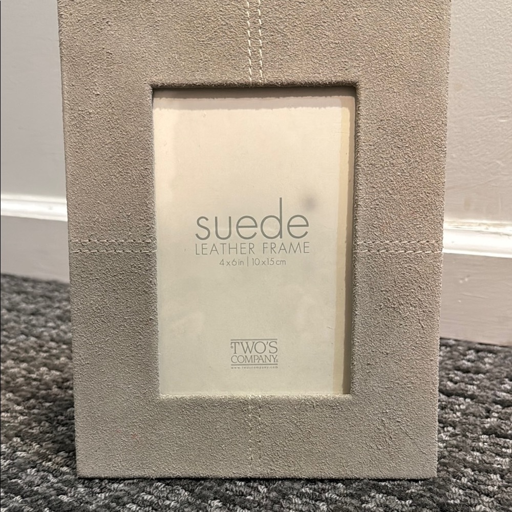 Two's Company Gray Suede Leather 4x6 Frame